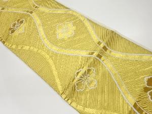 リサイクル　立涌に花模様織出し袋帯